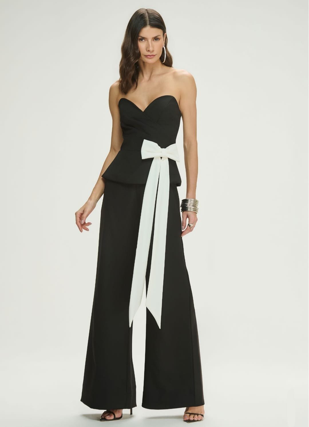 Conjunto Blusa Corset Laço Calça Wide Leg