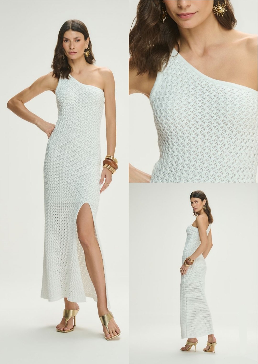 Vestido Maxi Mídi Fenda Tricot