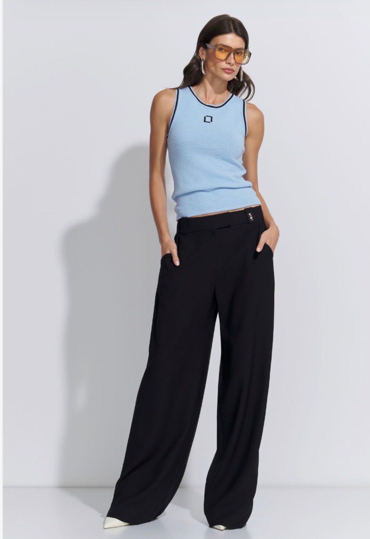 Calça Wide Leg Visco Twill