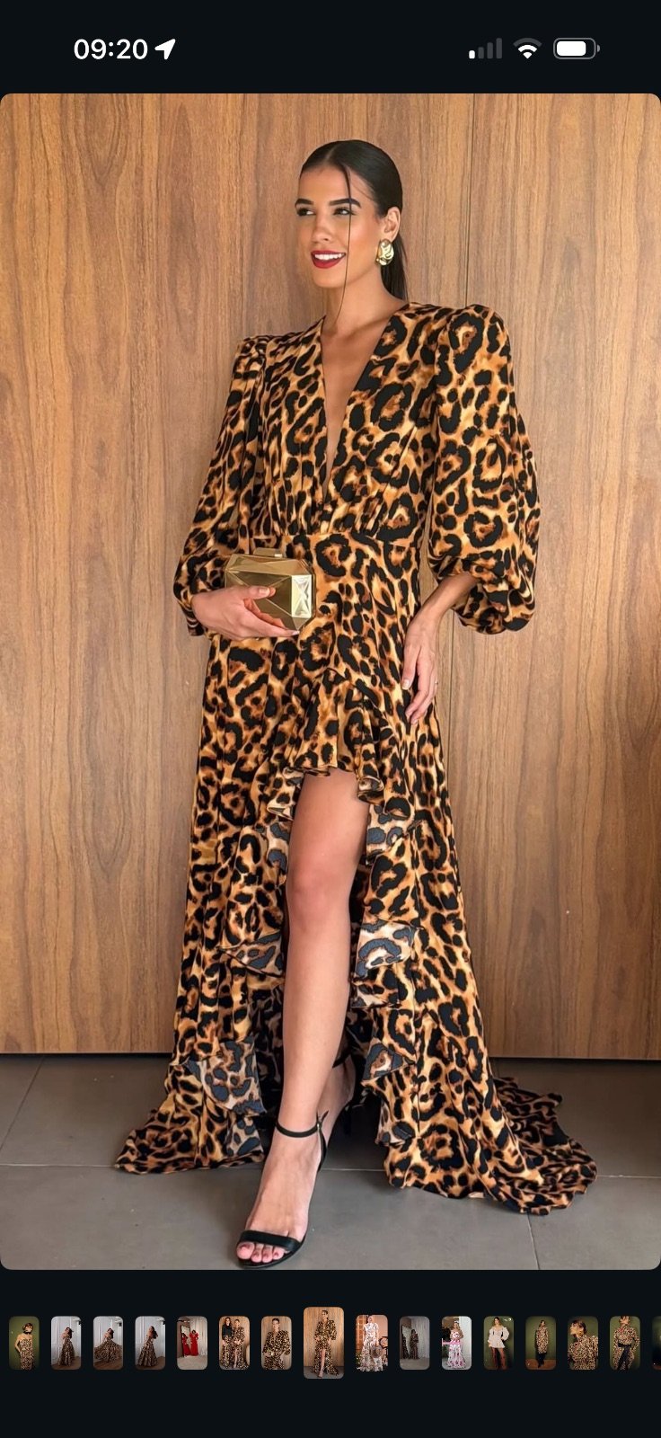 Vestido Longo Assimétrico Animal Print