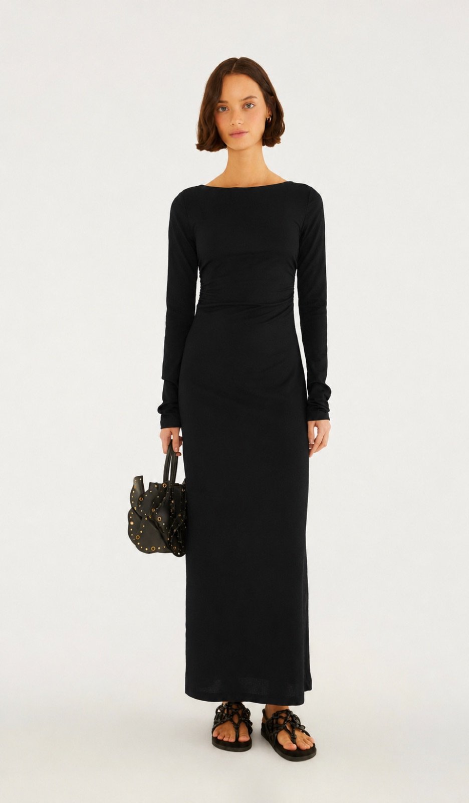 Vestido Decote Manga Longa