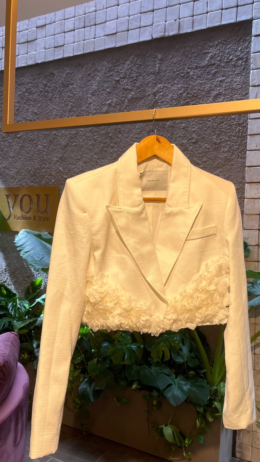 Blazer Cropped Manga Longa