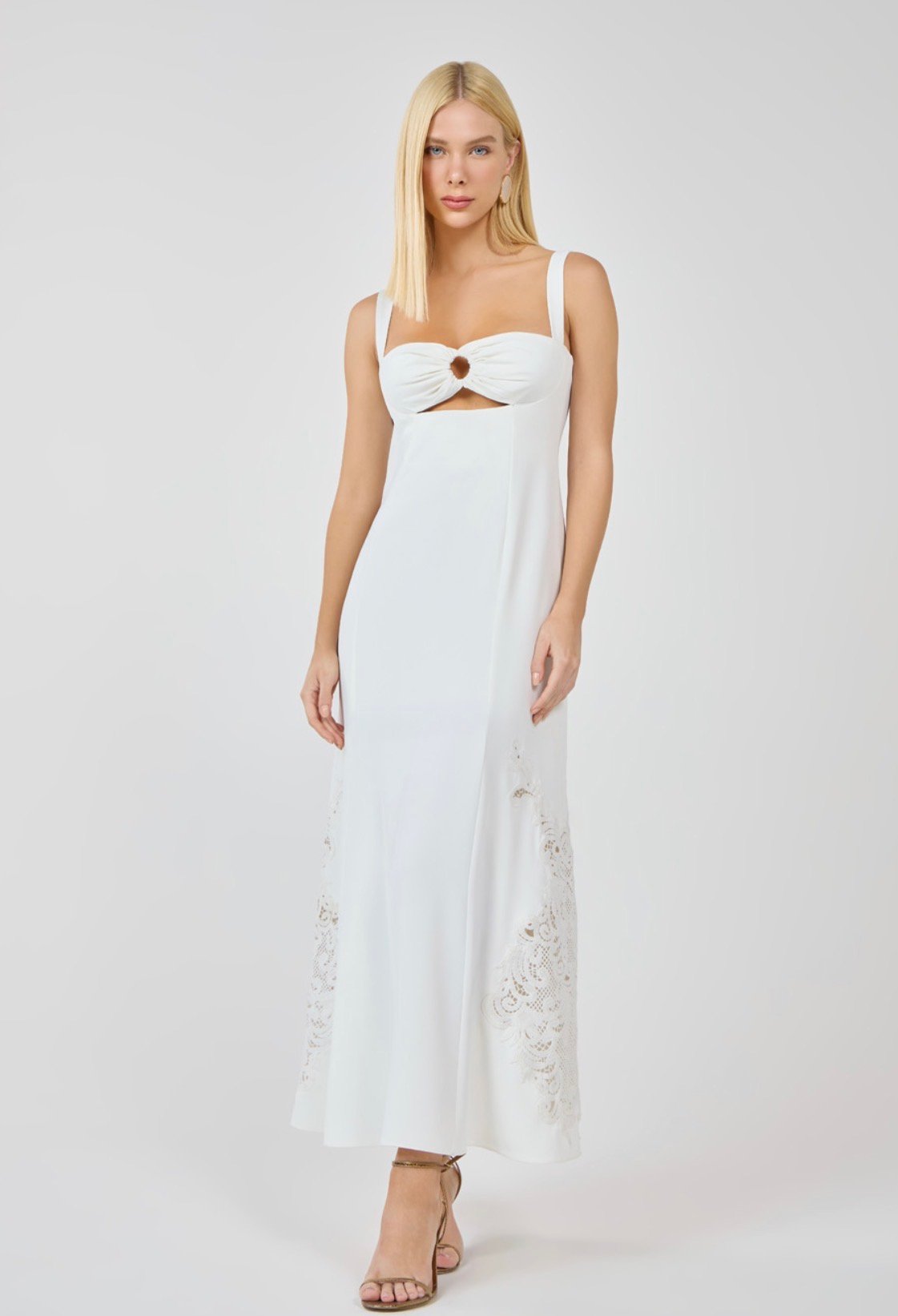 Vestido Maxi Midi Com Guipir