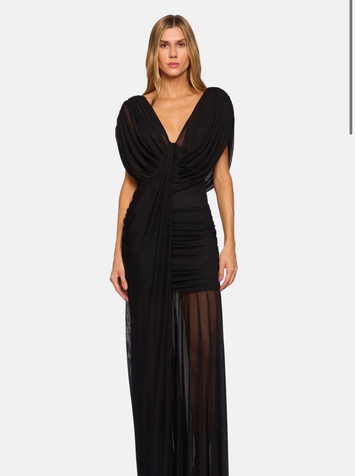 Body London Drapeado com Faixa Tule