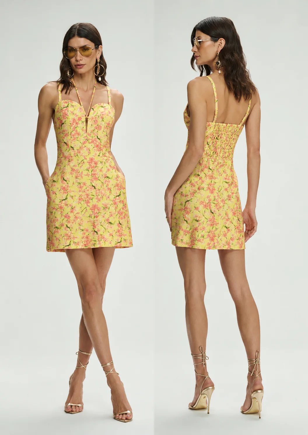 Vestido Curto Amarração Sunny Flower